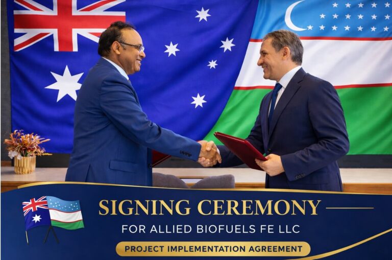 Allied Biofuels Uzbekistan Secures Presidential Decree and Project Implementation Agreement for Landmark Sustainable Aviation Fuel Development